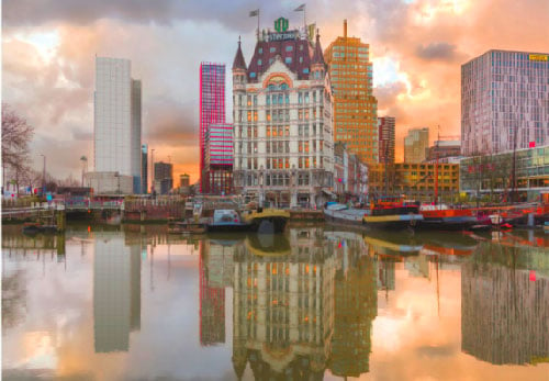 1000 puzzels Rotterdam Skyline + Witte huis stukjes