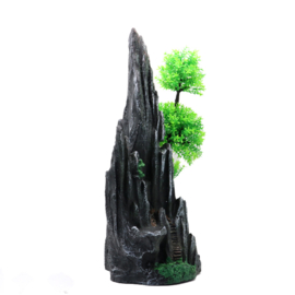 Steile rotsen met bonsai boom OS-243 - aquarium decoratie