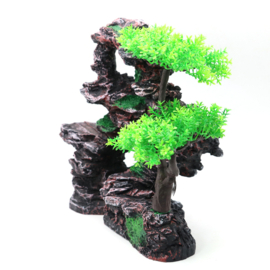 Rots met gaten en bonsai boom OS-244 - aquarium decoratie