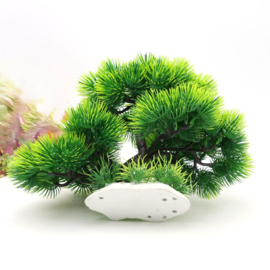 Bonsai boom lichtgroen met gras OS-221 - aquarium decoratie