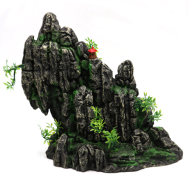 Rotsformatie met overhangende rots en tempel OS-301 - aquarium decoratie