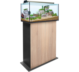 Aquatank 82x40x40cm aquarium met lichtkap + meubel sonoma oak