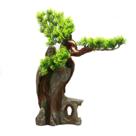 Bonsai boom op rots met doorkijk OS-308 - aquarium decoratie