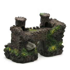 Kasteelmuur met poort en torens OS-269 - aquarium decoratie