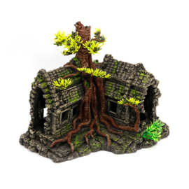 Oude ruïne met boom OS-155 - aquarium decoratie