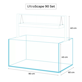 Osaka Ultrascape wit 90x60x45cm aquarium + 4x LED verlichting