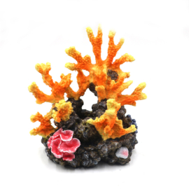 Kunstkoraal oranje geel met schelpjes OS-263 - aquarium decoratie