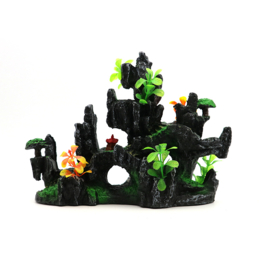Rotsformatie met planten OS-101 - aquarium decoratie