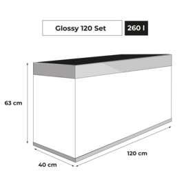 Osaka Glossy ST Grey 120cm met meubel inclusief Day en Night LED verlichting