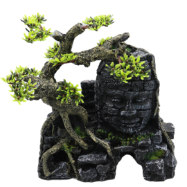 Boeddha gezicht met boom OS-233 - aquarium decoratie