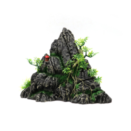 Puntige rots met begroeiing en tempel OS-300 - aquarium decoratie