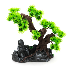 Bonsaiboom op rots lichtgroen OS-119 - aquarium decoratie