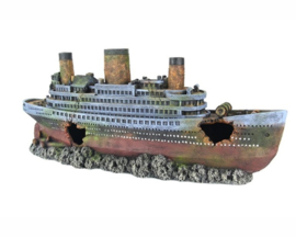 Decoratie schip Sinkin steamship 56cm  aquarium decoratie