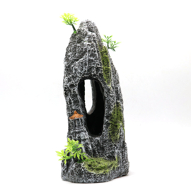 Rots met tempel en doorkijk OS-130 - aquarium decoratie