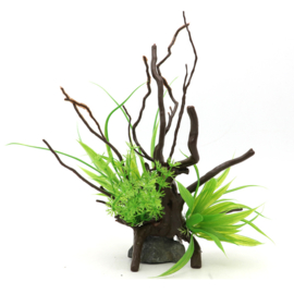 Kunstplanten op hout OS-213 - aquarium decoratie