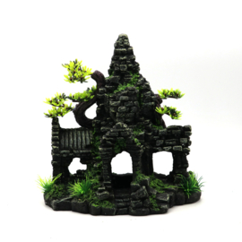 Ruïne met boom OS-229 - aquarium decoratie