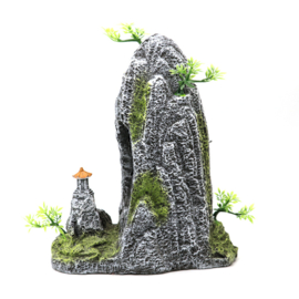 Rots met tempel en doorkijk OS-130 - aquarium decoratie