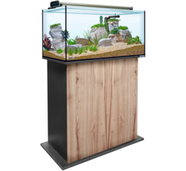 Aquatank 82x40x40cm aquarium met lichtkap + meubel cherry