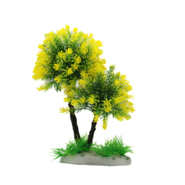 Twee bonsai bomen groen en geel OS-254 - aquarium decoratie