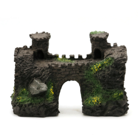 Kasteelmuur met poort en torens OS-269 - aquarium decoratie