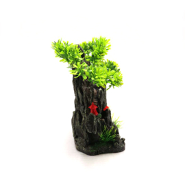 Rotsen met bomen en waterrad met luchtaansluiting OS-289 - aquarium decoratie