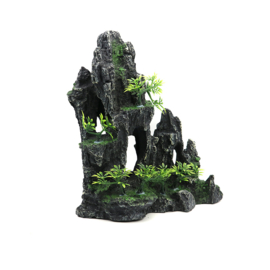 Rotsformatie met planten OS-107 - aquarium decoratie