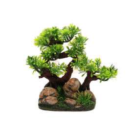 Stenen met bonsai boompjes OS-290 - aquarium decoratie