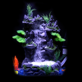 Rots met planten en zandwaterval OS-312 - aquarium decoratie