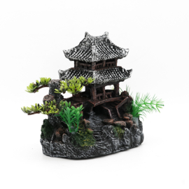 Oude tempel met planten OS-153 - aquarium decoratie