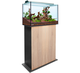 Aquatank 82x40x50cm aquarium met lichtkap + meubel sonoma oak