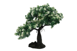 Bonsai boom donkergroen met wit OS-204 - aquarium decoratie