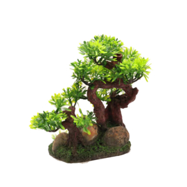 Stenen met bonsai boompjes OS-290 - aquarium decoratie