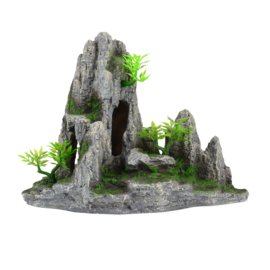 Steile rotsen met gaten en tempel OS-920 - aquarium decoratie
