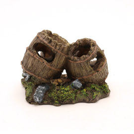 Houten vaten / tonnen medium OS-197 - aquarium decoratie