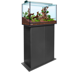 Aquatank 82x40x50cm aquarium met lichtkap + meubel zwart