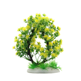 Kunstplant struik groen en geel met gras OS-261 - aquarium decoratie