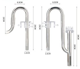 Osaka stainless steel buitenfilter aansluitset 16mm met skimmer