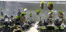 Suspended  (drijvende aquarium stenen) 3-12cm in zakje