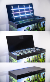 Aquatank 82x40x40cm aquarium met lichtkap + meubel zwart