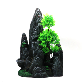 Steile rotsen met bonsai boom OS-243 - aquarium decoratie