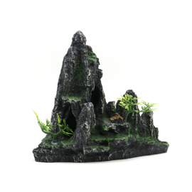 Rotsformatie met bomen en huisje OS-108 - aquarium decoratie