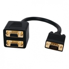 KABEL SPLITTER VGA -> 2x VGA VERGULD