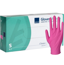 Abena Nitril handschoenen ROZE, maat S