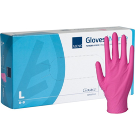 Abena Nitril handschoenen ROZE, maat L