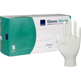 Abena Nitril handschoenen WIT, maat S (LET OP:150 stuks)