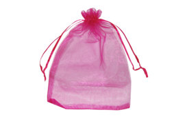 Organza zakjes fuchsia - 50 stuks (klein)