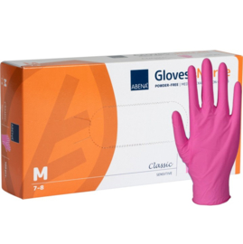 Abena Nitril handschoenen ROZE, maat M