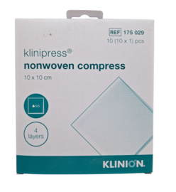 Klinipress gaajes 10 x 10 cm (10 stuks, p/st verpakt)