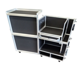 Deelbare koffer 5 cm dieper met lade (motor onder) + luxe wielen