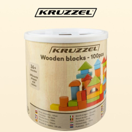 Houten blokken in ton 100 stuks